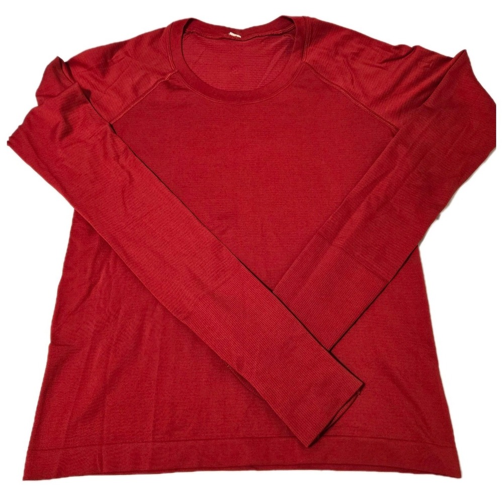 Lululemon Swiftly Tech Long Sleeve Crew Neck Thumb Holes Vibrant Scarlet Size 6